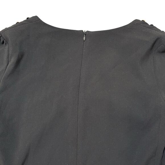 Gerard Darel Daryl Button Detail Shift Dress Black Gold Tone Accents EUR 40 - Picture 8 of 12